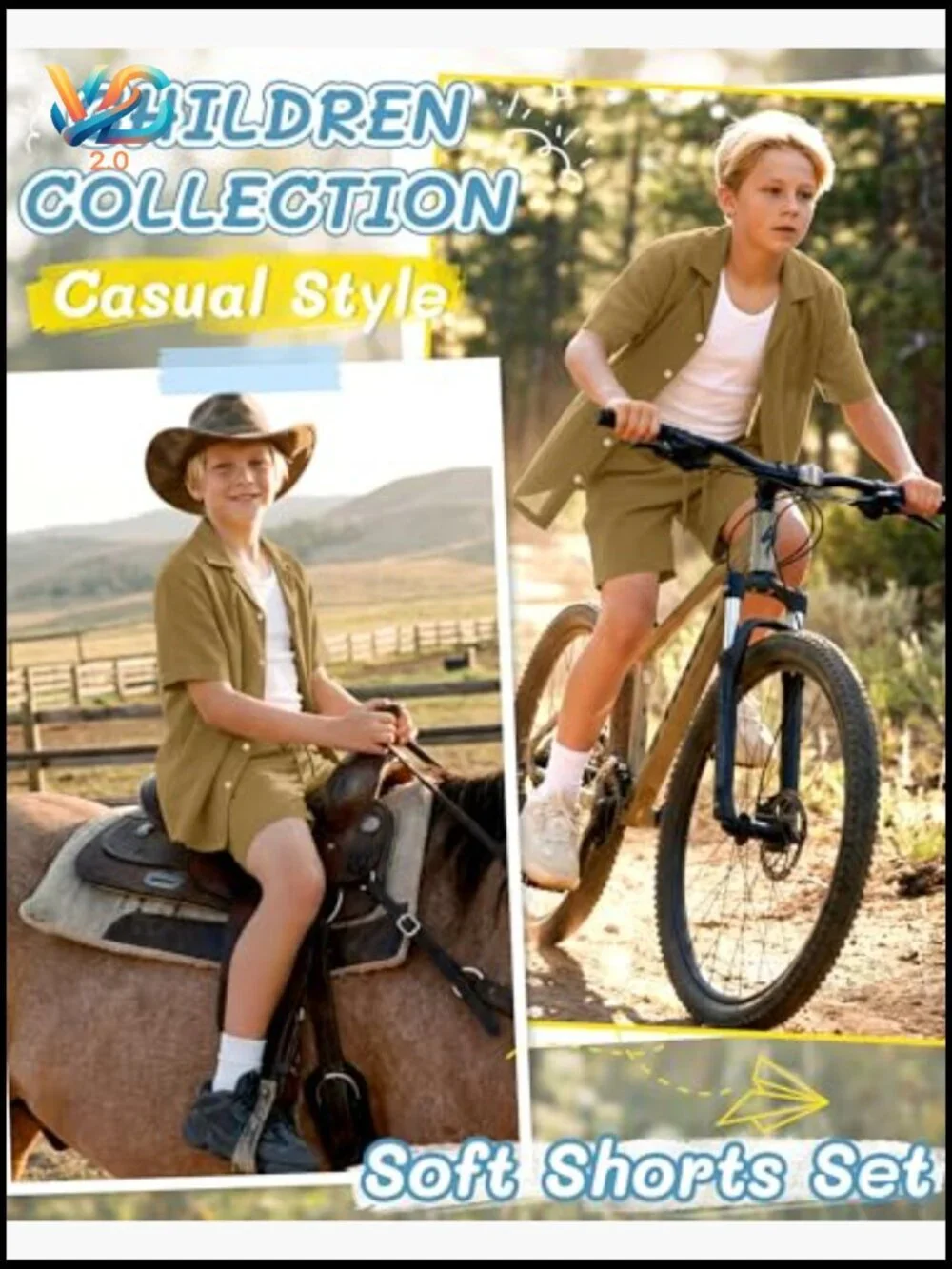 Boys Linen Short Sleeve Tee & Shorts Set 5-14 Summer Beach Outfit